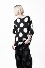 画像をギャラリービューアに読み込む, Y's.... HALF SLEEVE KNIT TOPS / DOTS JACQUARD (BLACK)