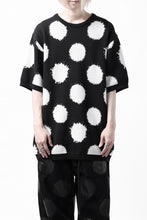 画像をギャラリービューアに読み込む, Y's.... HALF SLEEVE KNIT TOPS / DOTS JACQUARD (BLACK)
