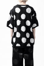 画像をギャラリービューアに読み込む, Y's.... HALF SLEEVE KNIT TOPS / DOTS JACQUARD (BLACK)