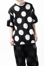 画像をギャラリービューアに読み込む, Y's.... HALF SLEEVE KNIT TOPS / DOTS JACQUARD (BLACK)