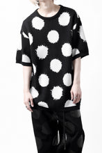 画像をギャラリービューアに読み込む, Y's.... HALF SLEEVE KNIT TOPS / DOTS JACQUARD (BLACK)
