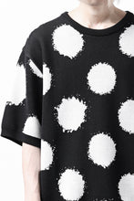 画像をギャラリービューアに読み込む, Y's.... HALF SLEEVE KNIT TOPS / DOTS JACQUARD (BLACK)