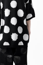 画像をギャラリービューアに読み込む, Y's.... HALF SLEEVE KNIT TOPS / DOTS JACQUARD (BLACK)