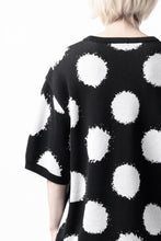 画像をギャラリービューアに読み込む, Y's.... HALF SLEEVE KNIT TOPS / DOTS JACQUARD (BLACK)