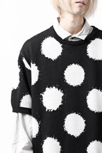 画像をギャラリービューアに読み込む, Y's.... HALF SLEEVE KNIT TOPS / DOTS JACQUARD (BLACK)