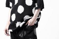 画像をギャラリービューアに読み込む, Y's.... HALF SLEEVE KNIT TOPS / DOTS JACQUARD (BLACK)