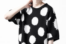 画像をギャラリービューアに読み込む, Y's.... HALF SLEEVE KNIT TOPS / DOTS JACQUARD (BLACK)