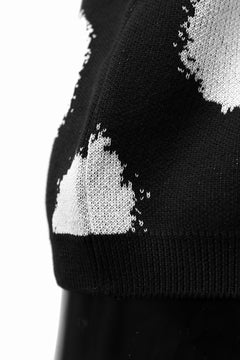 画像をギャラリービューアに読み込む, Y's.... HALF SLEEVE KNIT TOPS / DOTS JACQUARD (BLACK)
