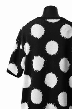画像をギャラリービューアに読み込む, Y's.... HALF SLEEVE KNIT TOPS / DOTS JACQUARD (BLACK)