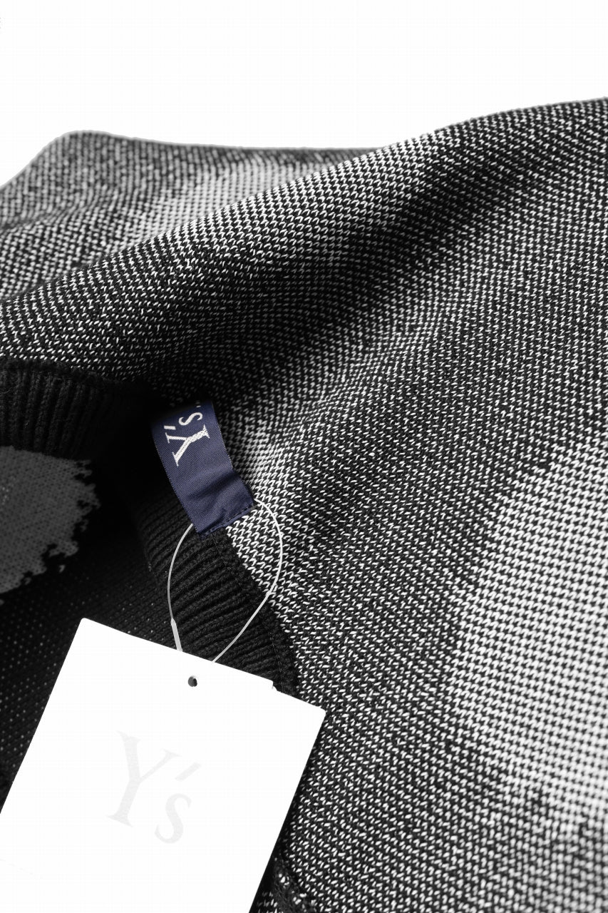 画像をギャラリービューアに読み込む, Y's.... HALF SLEEVE KNIT TOPS / DOTS JACQUARD (BLACK)