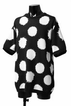 画像をギャラリービューアに読み込む, Y's.... HALF SLEEVE KNIT TOPS / DOTS JACQUARD (BLACK)