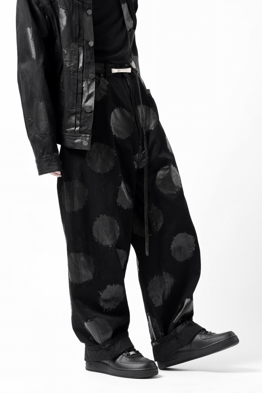 画像をギャラリービューアに読み込む, Y&#39;s.... 5POCKET JEANS / DOTS-PRINTED DENIM (BLACK)