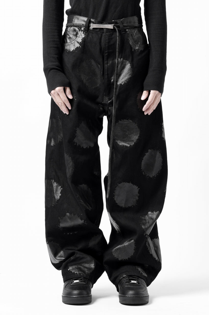 画像をギャラリービューアに読み込む, Y's.... 5POCKET JEANS / DOTS-PRINTED DENIM (BLACK)