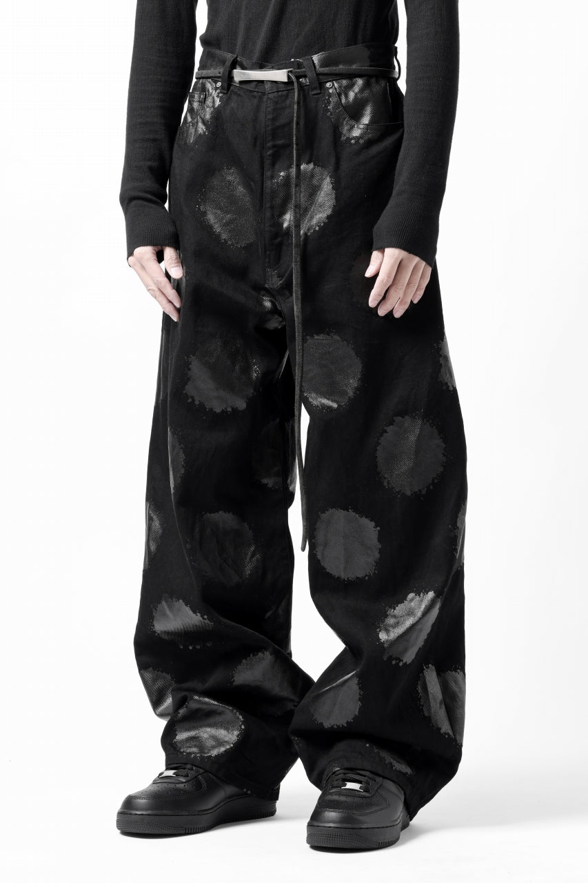 画像をギャラリービューアに読み込む, Y's.... 5POCKET JEANS / DOTS-PRINTED DENIM (BLACK)