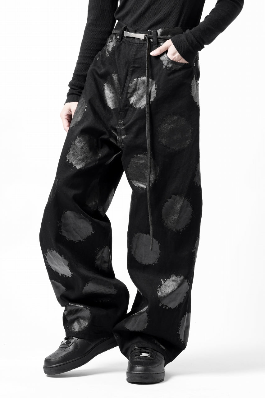 画像をギャラリービューアに読み込む, Y's.... 5POCKET JEANS / DOTS-PRINTED DENIM (BLACK)