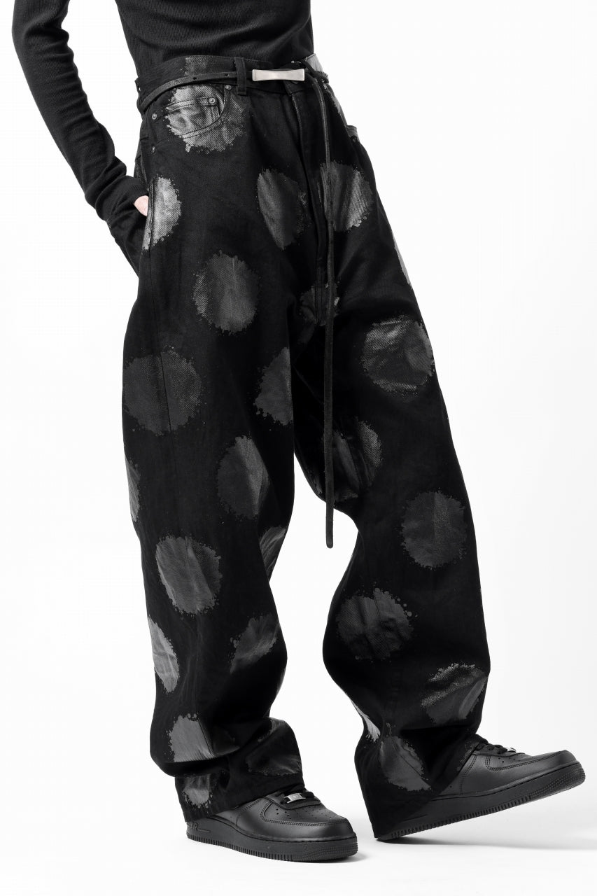 画像をギャラリービューアに読み込む, Y's.... 5POCKET JEANS / DOTS-PRINTED DENIM (BLACK)