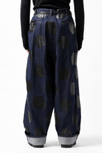 画像をギャラリービューアに読み込む, Y's.... HIPHANG SARROUEL WIDE TROUSERS / DOTS-PRINTED DENIM (INDIGO)