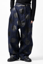 画像をギャラリービューアに読み込む, Y's.... HIPHANG SARROUEL WIDE TROUSERS / DOTS-PRINTED DENIM (INDIGO)
