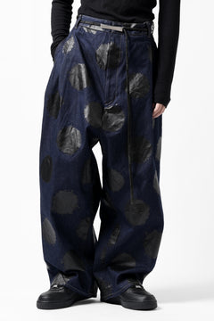 画像をギャラリービューアに読み込む, Y&#39;s.... HIPHANG SARROUEL WIDE TROUSERS / DOTS-PRINTED DENIM (INDIGO)