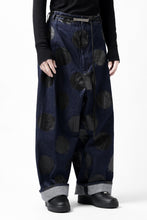 画像をギャラリービューアに読み込む, Y's.... HIPHANG SARROUEL WIDE TROUSERS / DOTS-PRINTED DENIM (INDIGO)