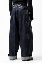 画像をギャラリービューアに読み込む, Y's.... HIPHANG SARROUEL WIDE TROUSERS / DOTS-PRINTED DENIM (INDIGO)
