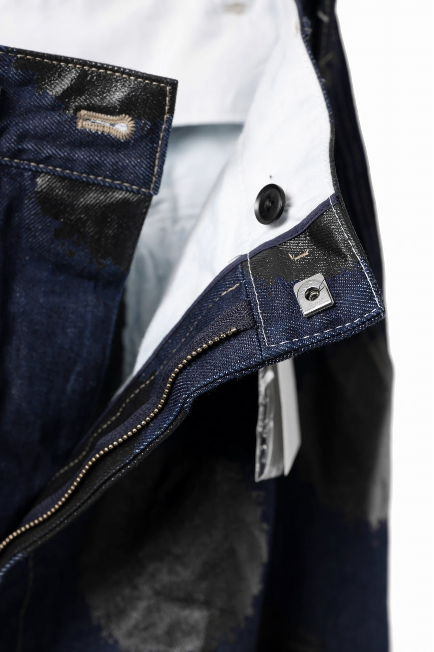 画像をギャラリービューアに読み込む, Y's.... HIPHANG SARROUEL WIDE TROUSERS / DOTS-PRINTED DENIM (INDIGO)
