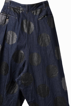画像をギャラリービューアに読み込む, Y's.... HIPHANG SARROUEL WIDE TROUSERS / DOTS-PRINTED DENIM (INDIGO)