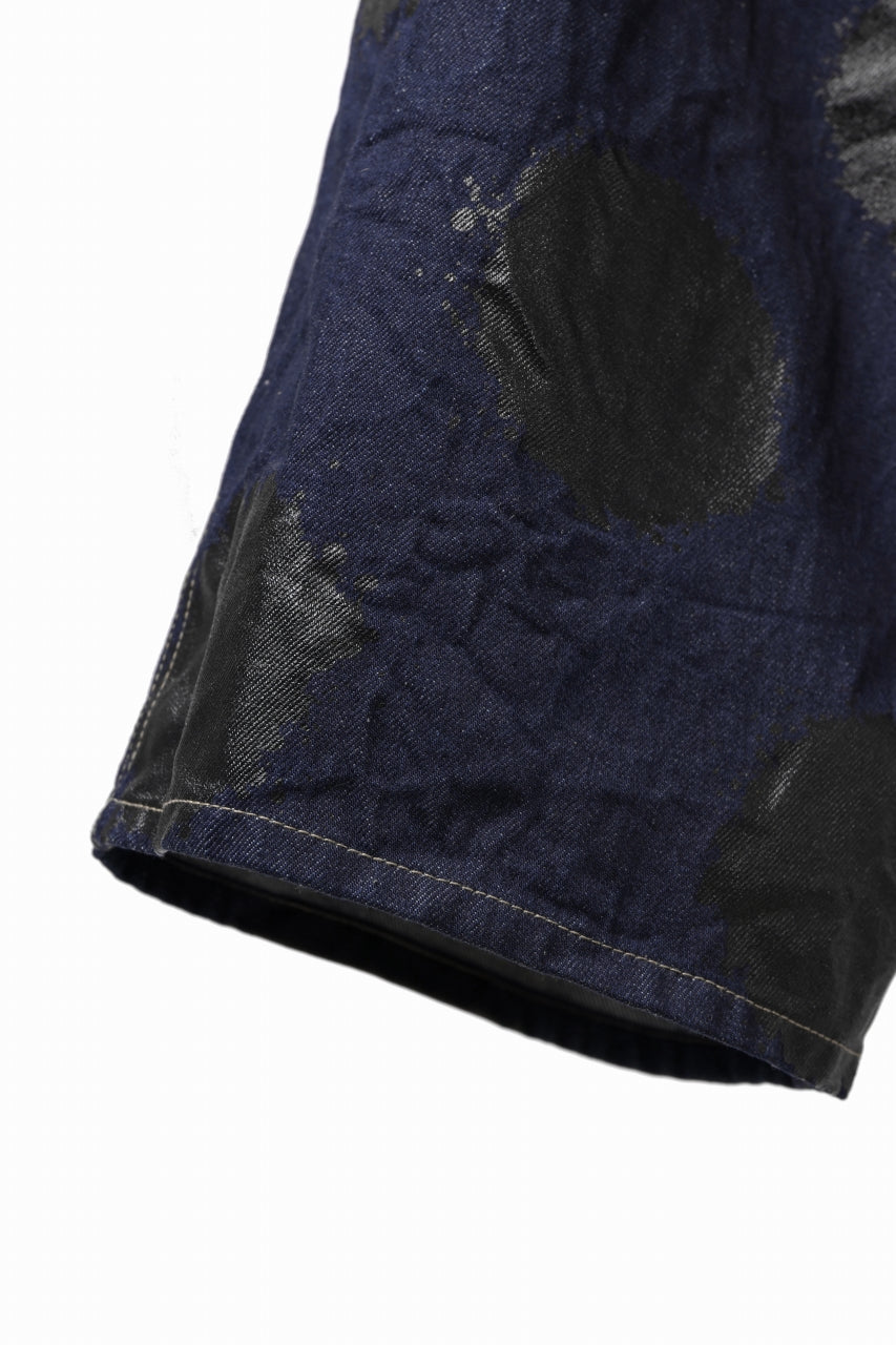 画像をギャラリービューアに読み込む, Y's.... HIPHANG SARROUEL WIDE TROUSERS / DOTS-PRINTED DENIM (INDIGO)