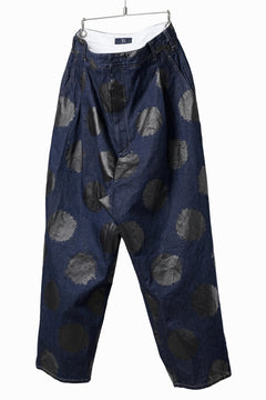 画像をギャラリービューアに読み込む, Y's.... HIPHANG SARROUEL WIDE TROUSERS / DOTS-PRINTED DENIM (INDIGO)