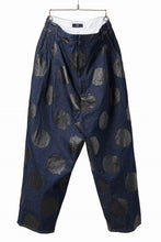 画像をギャラリービューアに読み込む, Y's.... HIPHANG SARROUEL WIDE TROUSERS / DOTS-PRINTED DENIM (INDIGO)