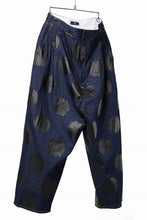 画像をギャラリービューアに読み込む, Y's.... HIPHANG SARROUEL WIDE TROUSERS / DOTS-PRINTED DENIM (INDIGO)