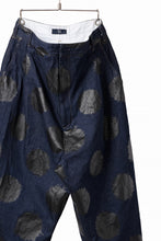 画像をギャラリービューアに読み込む, Y's.... HIPHANG SARROUEL WIDE TROUSERS / DOTS-PRINTED DENIM (INDIGO)