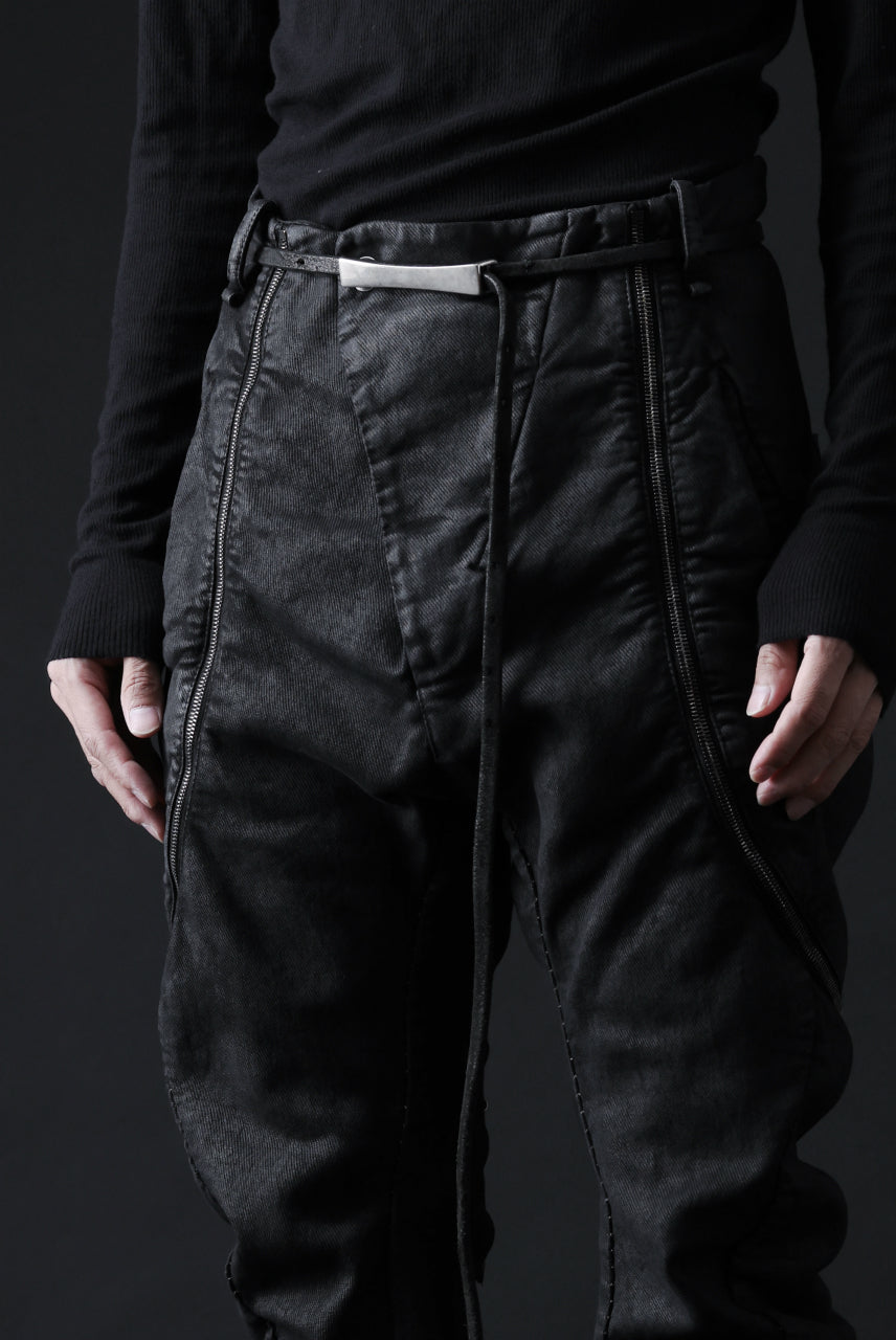 画像をギャラリービューアに読み込む, masnada ICONIC ZIP PANTS / STRETCH REPURPOSED COTTON (SMEARED BLACK)