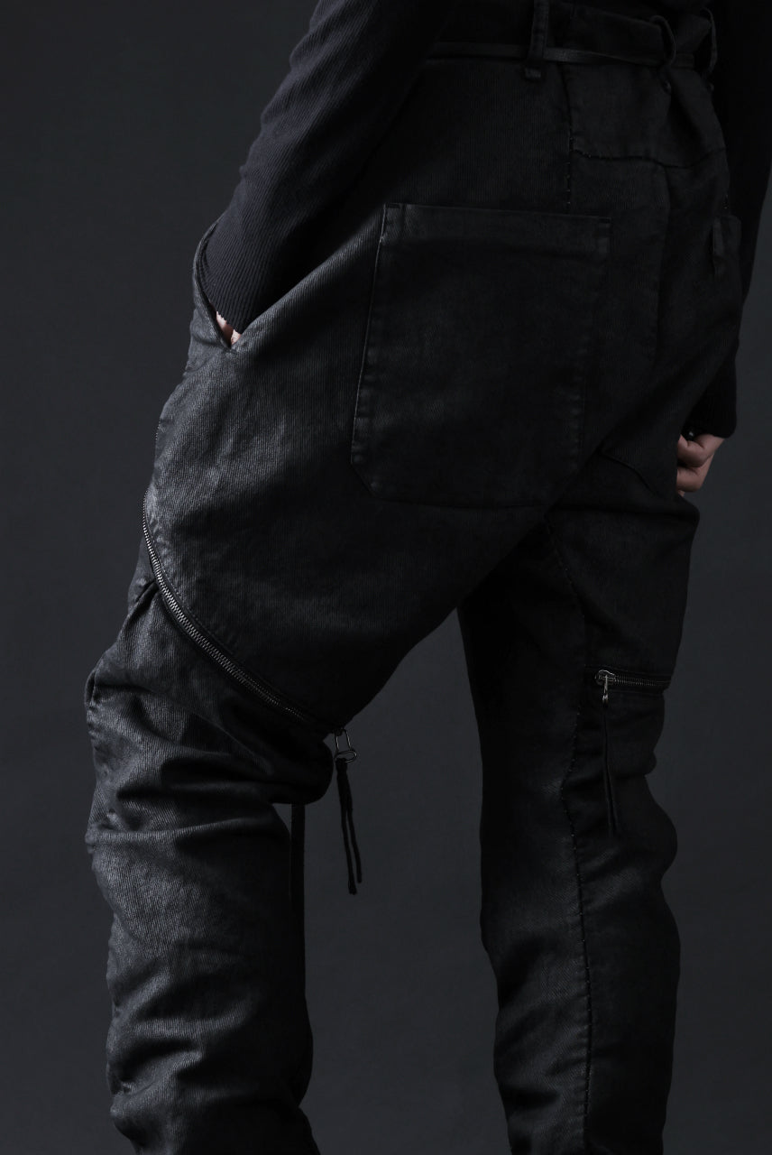 画像をギャラリービューアに読み込む, masnada ICONIC ZIP PANTS / STRETCH REPURPOSED COTTON (SMEARED BLACK)