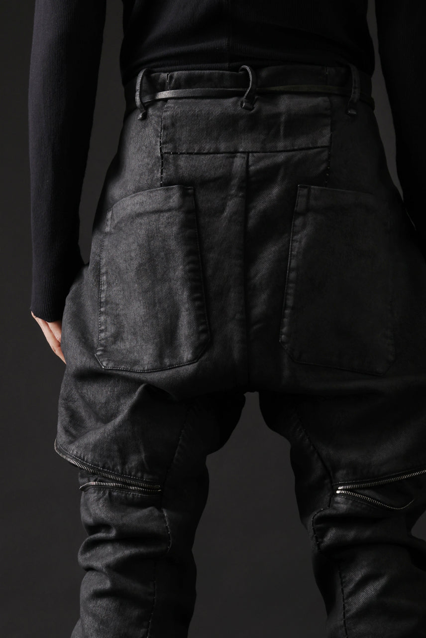 画像をギャラリービューアに読み込む, masnada ICONIC ZIP PANTS / STRETCH REPURPOSED COTTON (SMEARED BLACK)
