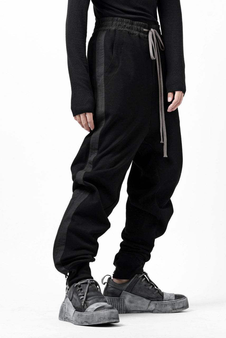 画像をギャラリービューアに読み込む, A.F ARTEFACT ZIPPER CUFF PANTS / COTTON SWEAT (BLACK)