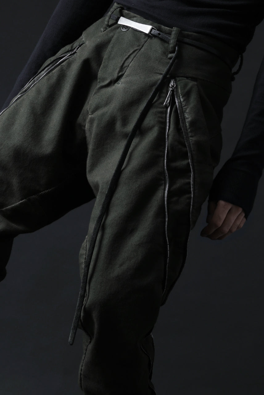 画像をギャラリービューアに読み込む, masnada LATERAL ZIP BAGGY PANTS / STRETCH REPURPOSED COTTON (LEGION)