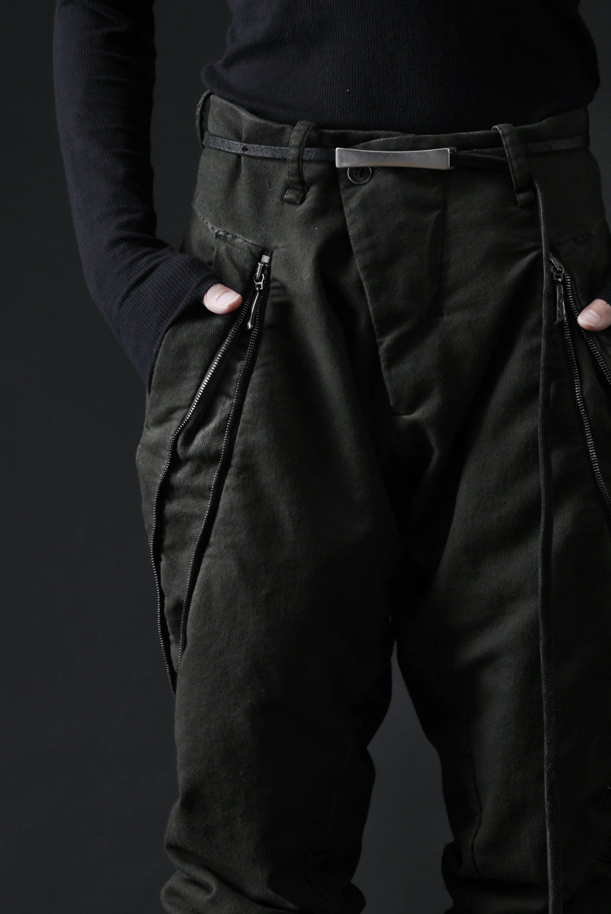 画像をギャラリービューアに読み込む, masnada LATERAL ZIP BAGGY PANTS / STRETCH REPURPOSED COTTON (LEGION)