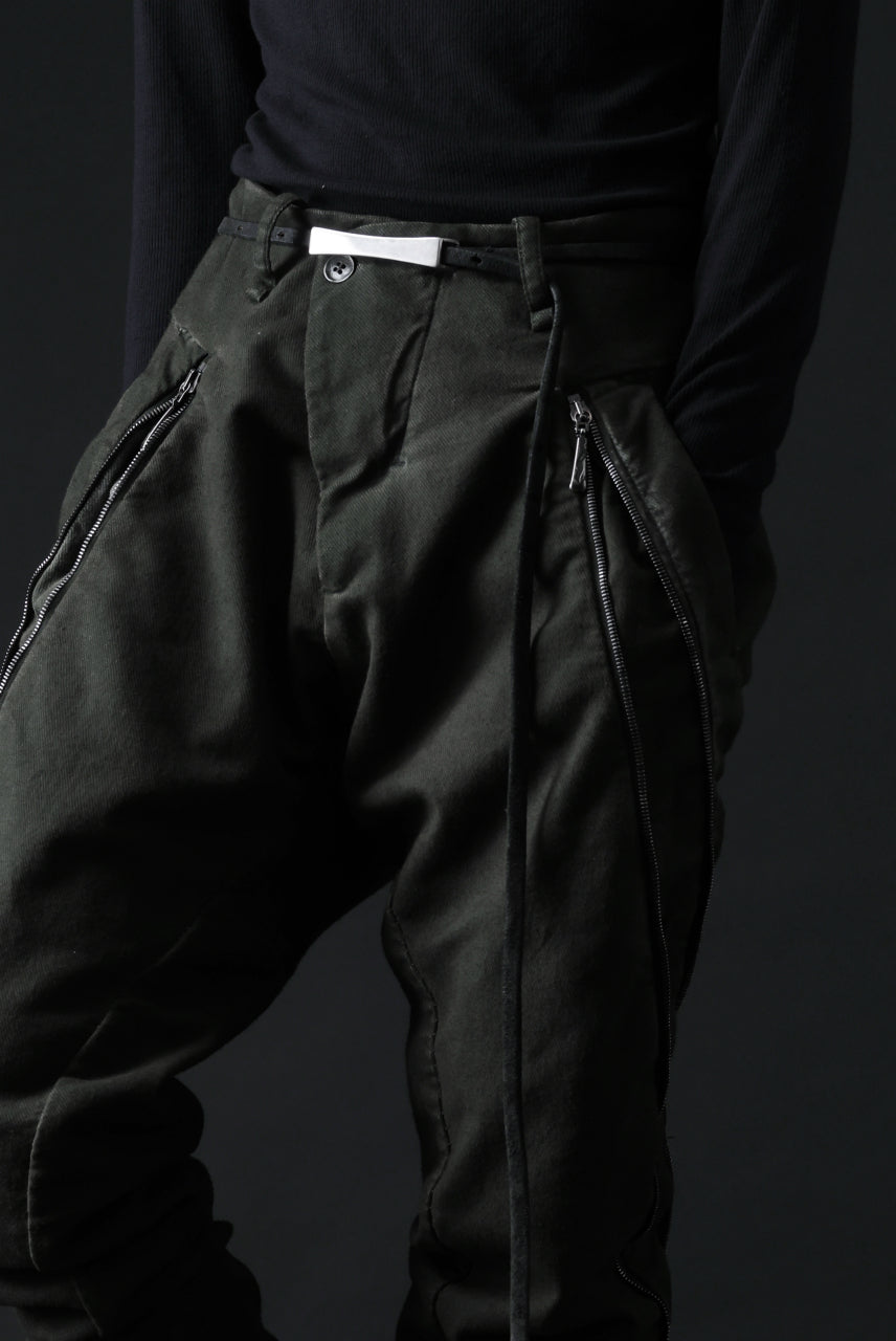 画像をギャラリービューアに読み込む, masnada LATERAL ZIP BAGGY PANTS / STRETCH REPURPOSED COTTON (LEGION)