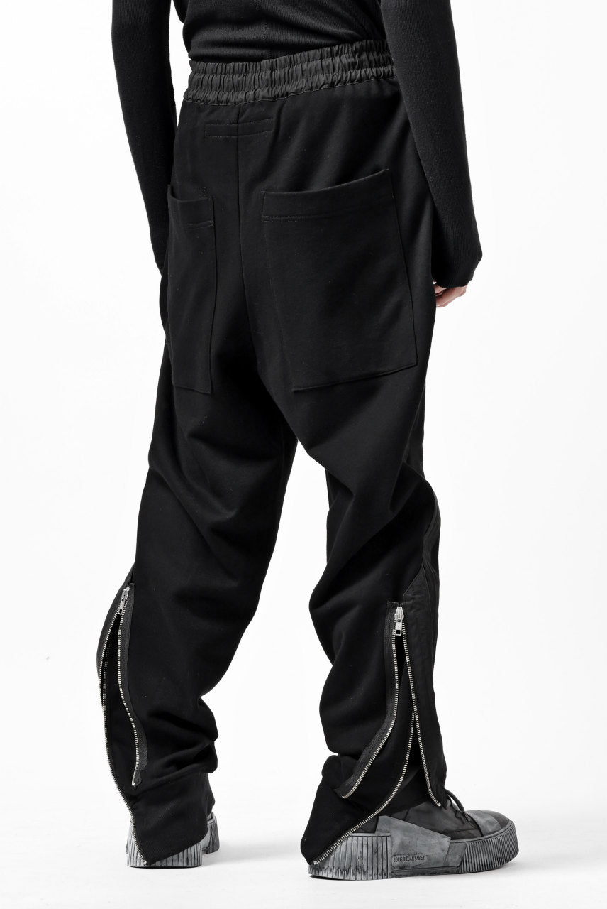 画像をギャラリービューアに読み込む, A.F ARTEFACT ZIPPER CUFF PANTS / COTTON SWEAT (BLACK)