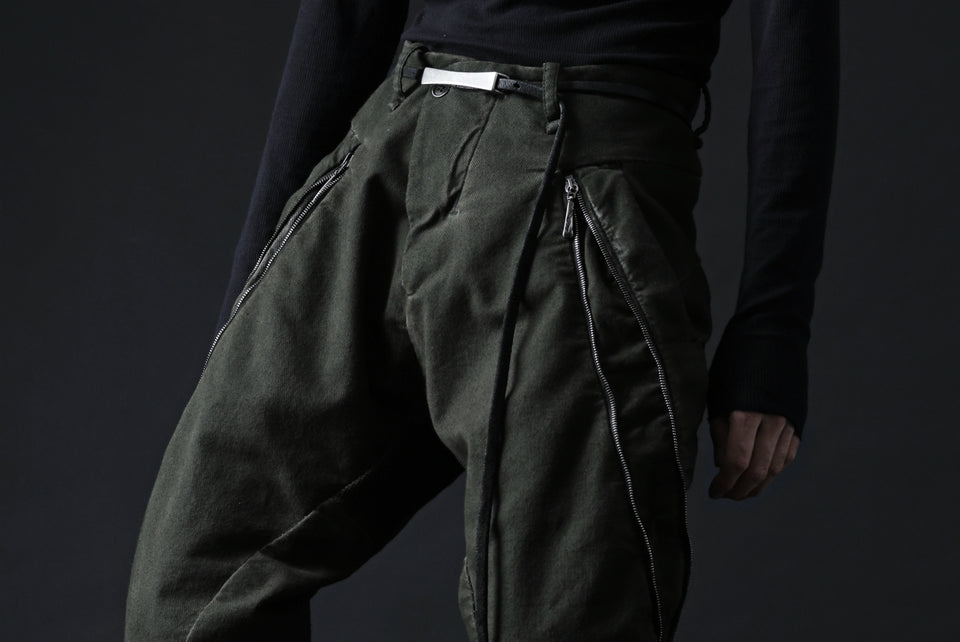 画像をギャラリービューアに読み込む, masnada LATERAL ZIP BAGGY PANTS / STRETCH REPURPOSED COTTON (LEGION)
