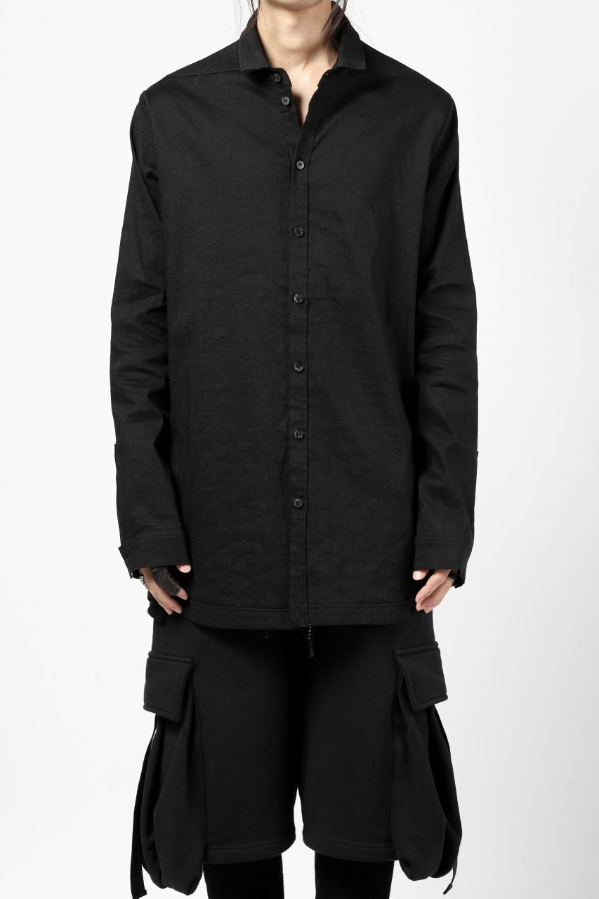 Load image into Gallery viewer, A.F ARTEFACT CLASSIC LONG SLEEVE SHIRT / HIGH STRETCH LINEN (BLACK)