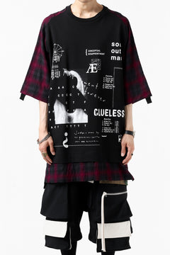 画像をギャラリービューアに読み込む, A.F ARTEFACT "CLUELESS" DOCKING RAGLAN TOPS (BLACK x RED)