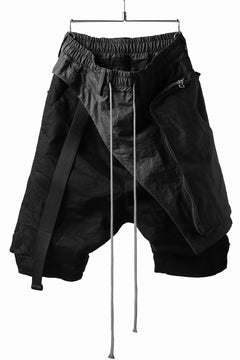画像をギャラリービューアに読み込む, A.F ARTEFACT "COVER" SLASHED LAYER SHORTS (BLACK)