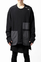 画像をギャラリービューアに読み込む, A.F ARTEFACT "FRAYED plus" DAMAGE COMBINATION SWEATER TOPS (BLACK)