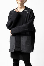 画像をギャラリービューアに読み込む, A.F ARTEFACT "FRAYED plus" DAMAGE COMBINATION SWEATER TOPS (BLACK)