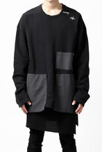 画像をギャラリービューアに読み込む, A.F ARTEFACT "FRAYED plus" DAMAGE COMBINATION SWEATER TOPS (BLACK)