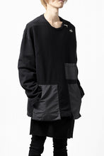 画像をギャラリービューアに読み込む, A.F ARTEFACT "FRAYED plus" DAMAGE COMBINATION SWEATER TOPS (BLACK)