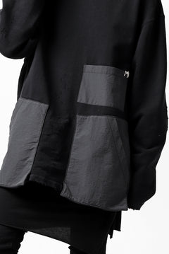 画像をギャラリービューアに読み込む, A.F ARTEFACT "FRAYED plus" DAMAGE COMBINATION SWEATER TOPS (BLACK)