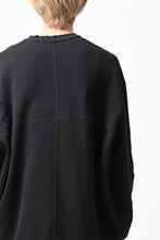画像をギャラリービューアに読み込む, A.F ARTEFACT "FRAYED plus" DAMAGE COMBINATION SWEATER TOPS (BLACK)